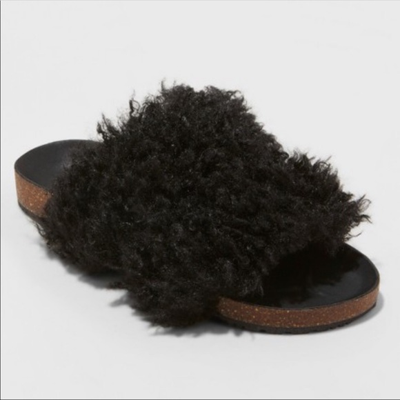 Universal Thread Shoes - Universal Threads Ember Two Strap Fur Sandal